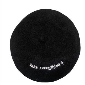 Sammi Jefcoate “Take Everything” black wool beret